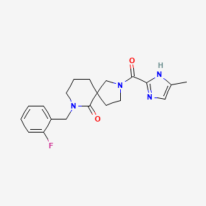 molecular formula C20H23FN4O2 B5980479 7-(2-fluorobenzyl)-2-[(4-methyl-1H-imidazol-2-yl)carbonyl]-2,7-diazaspiro[4.5]decan-6-one 