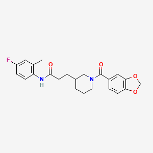 3-[1-(1,3-benzodioxol-5-ylcarbonyl)-3-piperidinyl]-N-(4-fluoro-2-methylphenyl)propanamide