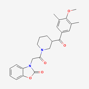 molecular formula C24H26N2O5 B5980503 3-{2-[3-(4-methoxy-3,5-dimethylbenzoyl)-1-piperidinyl]-2-oxoethyl}-1,3-benzoxazol-2(3H)-one 