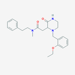 molecular formula C24H31N3O3 B5980512 2-[1-(2-ethoxybenzyl)-3-oxo-2-piperazinyl]-N-methyl-N-(2-phenylethyl)acetamide 