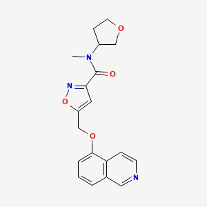 molecular formula C19H19N3O4 B5980523 5-[(5-isoquinolinyloxy)methyl]-N-methyl-N-(tetrahydro-3-furanyl)-3-isoxazolecarboxamide 