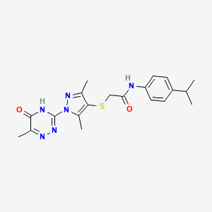 2-{[3,5-dimethyl-1-(6-methyl-5-oxo-4,5-dihydro-1,2,4-triazin-3-yl)-1H-pyrazol-4-yl]thio}-N-(4-isopropylphenyl)acetamide