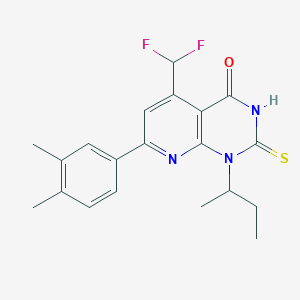 molecular formula C20H21F2N3OS B5980538 1-sec-butyl-5-(difluoromethyl)-7-(3,4-dimethylphenyl)-2-mercaptopyrido[2,3-d]pyrimidin-4(1H)-one 