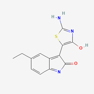 5-ethyl-3-(2-imino-4-oxo-1,3-thiazolidin-5-ylidene)-1,3-dihydro-2H-indol-2-one