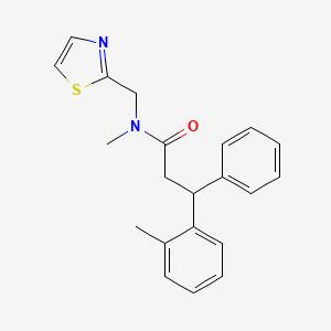 N-methyl-3-(2-methylphenyl)-3-phenyl-N-(1,3-thiazol-2-ylmethyl)propanamide