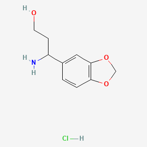 molecular formula C10H14ClNO3 B598058 3-氨基-3-苯并[1,3]二氧杂-5-基-丙-1-醇盐酸盐 CAS No. 113511-49-2