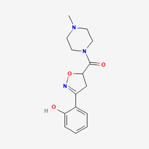 molecular formula C15H19N3O3 B5980591 2-{5-[(4-methyl-1-piperazinyl)carbonyl]-4,5-dihydro-3-isoxazolyl}phenol 