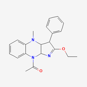 9-acetyl-2-ethoxy-4-methyl-3-phenyl-3a,4,9,9a-tetrahydro-3H-pyrrolo[2,3-b]quinoxaline