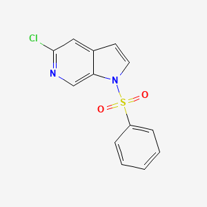molecular formula C13H9ClN2O2S B598061 5-氯-1-(苯磺酰基)-6-氮杂吲哚 CAS No. 1204501-41-6