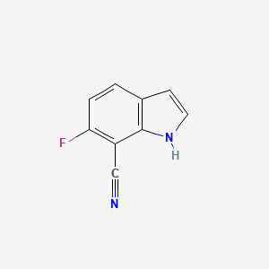 molecular formula C9H5FN2 B598065 6-fluoro-1H-indole-7-carbonitrile CAS No. 1201148-85-7