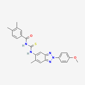 N-({[2-(4-methoxyphenyl)-6-methyl-2H-1,2,3-benzotriazol-5-yl]amino}carbonothioyl)-3,4-dimethylbenzamide