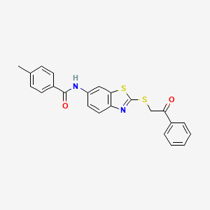 4-methyl-N-{2-[(2-oxo-2-phenylethyl)thio]-1,3-benzothiazol-6-yl}benzamide