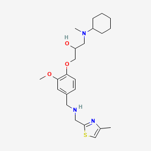 1-[cyclohexyl(methyl)amino]-3-[2-methoxy-4-({[(4-methyl-1,3-thiazol-2-yl)methyl]amino}methyl)phenoxy]-2-propanol