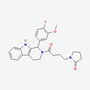 molecular formula C26H28FN3O3 B5980724 1-{4-[1-(4-fluoro-3-methoxyphenyl)-1,3,4,9-tetrahydro-2H-beta-carbolin-2-yl]-4-oxobutyl}-2-pyrrolidinone 