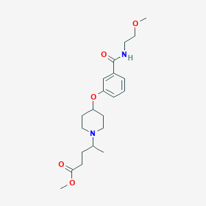 Methyl 4-[4-[3-(2-methoxyethylcarbamoyl)phenoxy]piperidin-1-yl]pentanoate