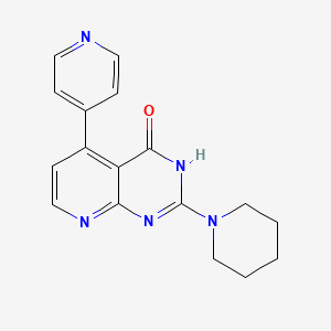 molecular formula C17H17N5O B5980759 2-(1-piperidinyl)-5-(4-pyridinyl)pyrido[2,3-d]pyrimidin-4(3H)-one 