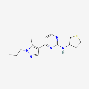 molecular formula C15H21N5S B5980765 4-(5-methyl-1-propyl-1H-pyrazol-4-yl)-N-(tetrahydro-3-thienyl)-2-pyrimidinamine 