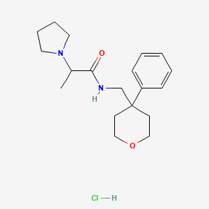 N-[(4-phenyltetrahydro-2H-pyran-4-yl)methyl]-2-(1-pyrrolidinyl)propanamide hydrochloride