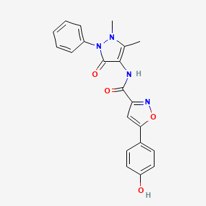 molecular formula C21H18N4O4 B5980804 N-(1,5-dimethyl-3-oxo-2-phenyl-2,3-dihydro-1H-pyrazol-4-yl)-5-(4-hydroxyphenyl)-3-isoxazolecarboxamide 