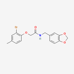 N-(1,3-benzodioxol-5-ylmethyl)-2-(2-bromo-4-methylphenoxy)acetamide