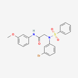 molecular formula C21H19BrN2O4S B5980816 N~2~-(3-bromophenyl)-N~1~-(3-methoxyphenyl)-N~2~-(phenylsulfonyl)glycinamide 