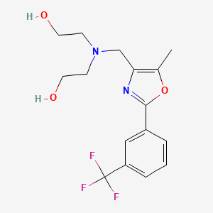 molecular formula C16H19F3N2O3 B5980827 2,2'-[({5-methyl-2-[3-(trifluoromethyl)phenyl]-1,3-oxazol-4-yl}methyl)imino]diethanol 