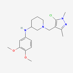 1-[(5-chloro-1,3-dimethylpyrazol-4-yl)methyl]-N-(3,4-dimethoxyphenyl)piperidin-3-amine