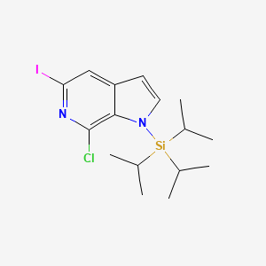 molecular formula C16H24ClIN2Si B598085 7-Chloro-5-iodo-1-(triisopropylsilyl)-1H-pyrrolo[2,3-c]pyridine CAS No. 1198097-05-0