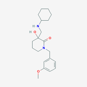 molecular formula C20H30N2O3 B5980912 3-[(cyclohexylamino)methyl]-3-hydroxy-1-(3-methoxybenzyl)-2-piperidinone 