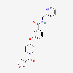 molecular formula C23H27N3O4 B5980927 N-(2-pyridinylmethyl)-3-{[1-(tetrahydro-3-furanylcarbonyl)-4-piperidinyl]oxy}benzamide 