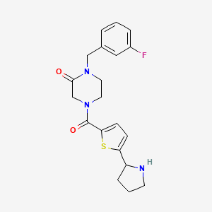 1-[(3-Fluorophenyl)methyl]-4-(5-pyrrolidin-2-ylthiophene-2-carbonyl)piperazin-2-one