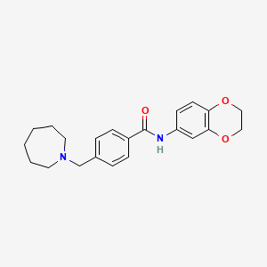 molecular formula C22H26N2O3 B5981025 4-(1-azepanylmethyl)-N-(2,3-dihydro-1,4-benzodioxin-6-yl)benzamide 