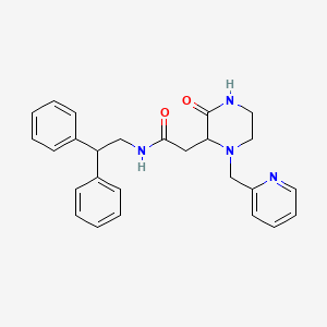 N-(2,2-diphenylethyl)-2-[3-oxo-1-(2-pyridinylmethyl)-2-piperazinyl]acetamide