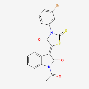 (5Z)-5-(1-acetyl-2-oxoindol-3-ylidene)-3-(3-bromophenyl)-2-sulfanylidene-1,3-thiazolidin-4-one