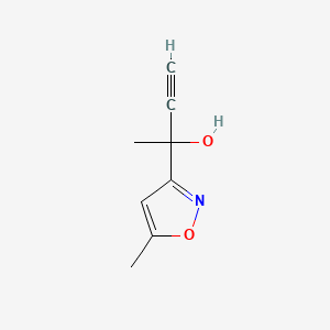 molecular formula C8H9NO2 B598107 2-(5-Methylisoxazol-3-yl)but-3-yn-2-ol CAS No. 1202769-66-1