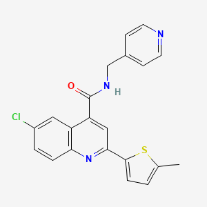 molecular formula C21H16ClN3OS B5981093 6-chloro-2-(5-methylthiophen-2-yl)-N-(pyridin-4-ylmethyl)quinoline-4-carboxamide 