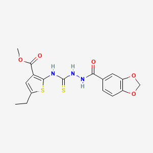 methyl 2-({[2-(1,3-benzodioxol-5-ylcarbonyl)hydrazino]carbonothioyl}amino)-5-ethyl-3-thiophenecarboxylate