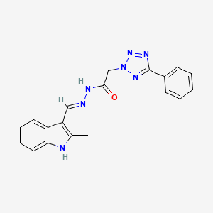 N-[(E)-(2-methyl-1H-indol-3-yl)methylideneamino]-2-(5-phenyltetrazol-2-yl)acetamide