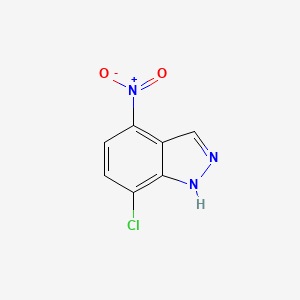 molecular formula C7H4ClN3O2 B598112 7-氯-4-硝基-1H-吲唑 CAS No. 101420-97-7