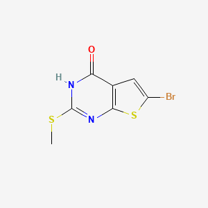 molecular formula C7H5BrN2OS2 B598114 6-bromo-2-(methylthio)thieno[2,3-d]pyrimidin-4(3H)-one CAS No. 1198475-40-9