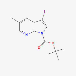 molecular formula C13H15IN2O2 B598116 叔丁基 3-碘-5-甲基-1H-吡咯并[2,3-b]吡啶-1-羧酸酯 CAS No. 1198097-29-8