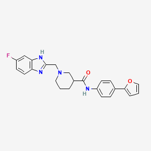 1-[(6-fluoro-1H-benzimidazol-2-yl)methyl]-N-[4-(2-furyl)phenyl]-3-piperidinecarboxamide