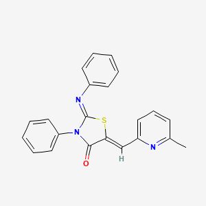 5-[(6-methyl-2-pyridinyl)methylene]-3-phenyl-2-(phenylimino)-1,3-thiazolidin-4-one