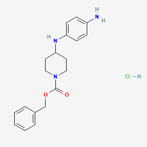 molecular formula C19H24ClN3O2 B598121 4-(4-Aminophenylamino)-piperidine-1-carboxylic acid benzyl ester hydrochloride CAS No. 1204810-32-1