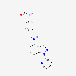 N-[4-({[1-(2-pyridinyl)-4,5,6,7-tetrahydro-1H-indazol-4-yl]amino}methyl)phenyl]acetamide