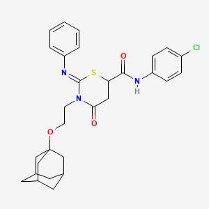 molecular formula C29H32ClN3O3S B5981347 3-[2-(1-adamantyloxy)ethyl]-N-(4-chlorophenyl)-4-oxo-2-(phenylimino)-1,3-thiazinane-6-carboxamide 