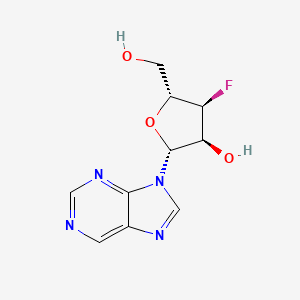molecular formula C10H11FN4O3 B598136 (2R,3S,4S,5R)-4-fluoro-5-(hydroxymethyl)-2-(9H-purin-9-yl)tetrahydrofuran-3-ol CAS No. 124775-29-7