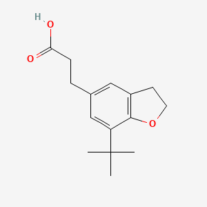 molecular formula C15H20O3 B598139 3-(7-Tert-butyl-2,3-dihydro-1-benzofuran-5-yl)propanoic acid CAS No. 1198465-68-7