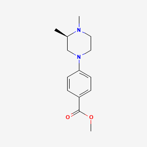molecular formula C14H20N2O2 B598141 (R)-Methyl 4-(3,4-dimethylpiperazin-1-yl)benzoate CAS No. 1201670-91-8
