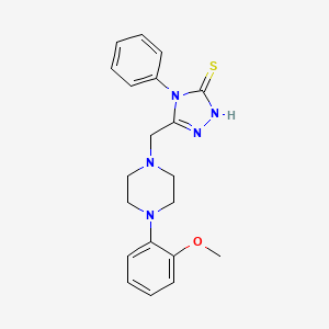 molecular formula C20H23N5OS B5981411 5-{[4-(2-methoxyphenyl)-1-piperazinyl]methyl}-4-phenyl-2,4-dihydro-3H-1,2,4-triazole-3-thione 